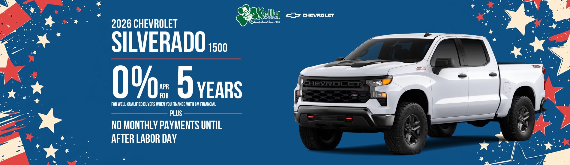 2026 Chevy Silverado 1500. 0% APR for 5 years for well quali
